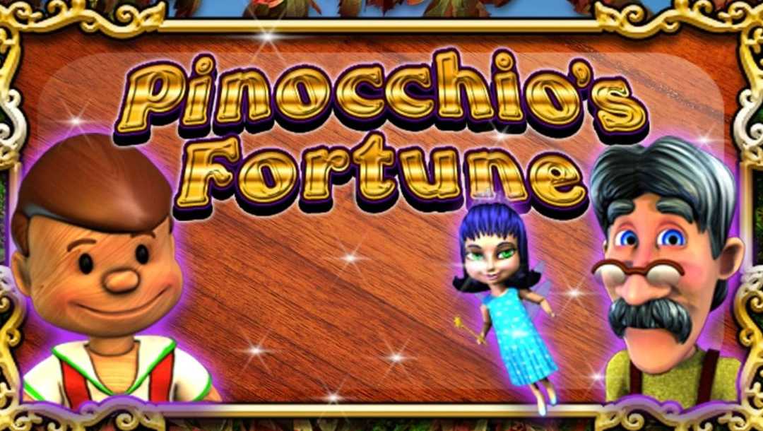 Title screen for Pinocchio’s Fortune online slot.