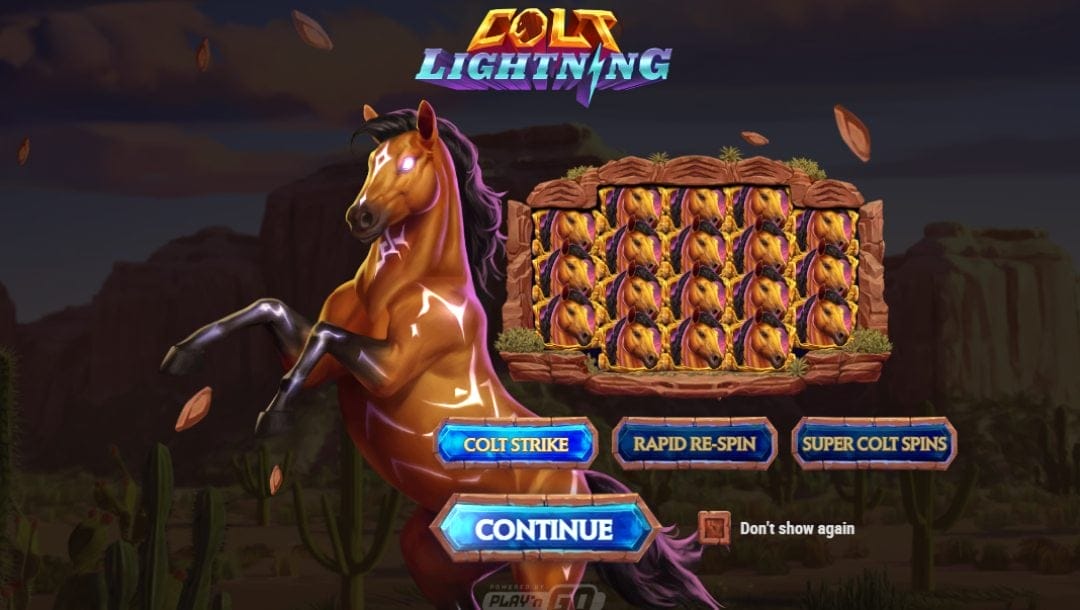 Colt Lightning online slot game screenshot.
