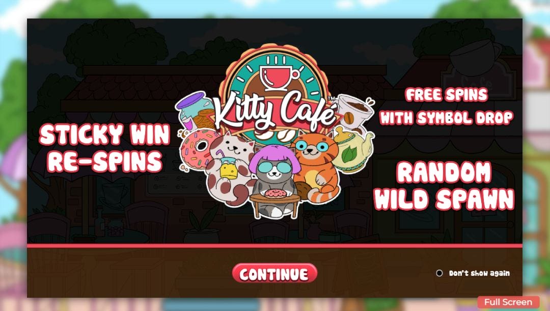 Kitty Café online slot game screenshot.