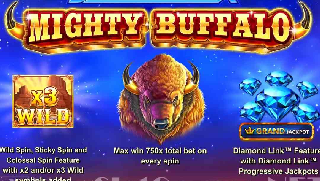 The information screen for Diamond Cash Mighty Buffalo.