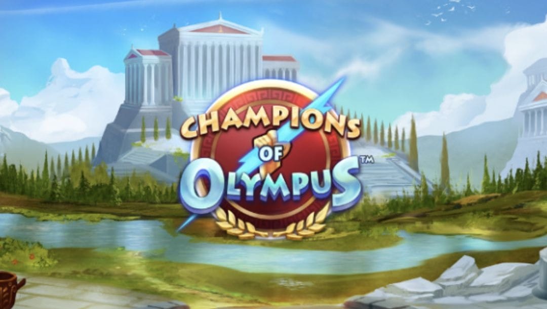 Loading screen to Champions of Olympus by Microgaming.