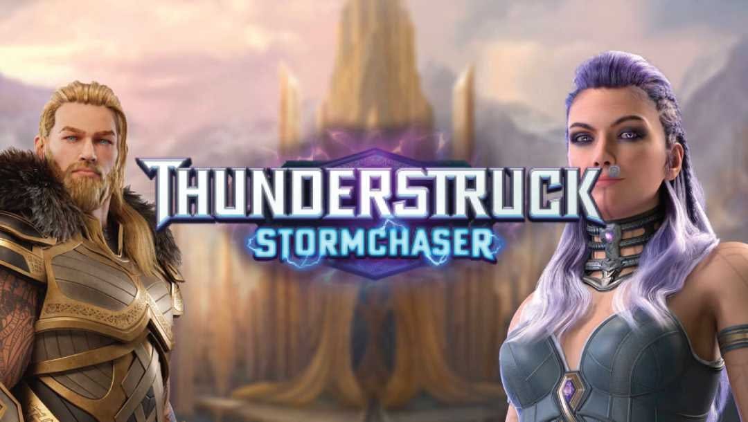 Title screen of the Thunderstruck Stormchaser online slot.