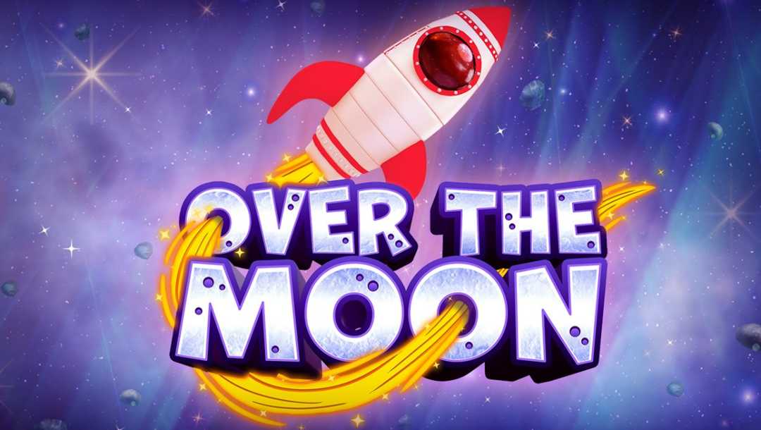 The title screen of Over the Moon online slot.