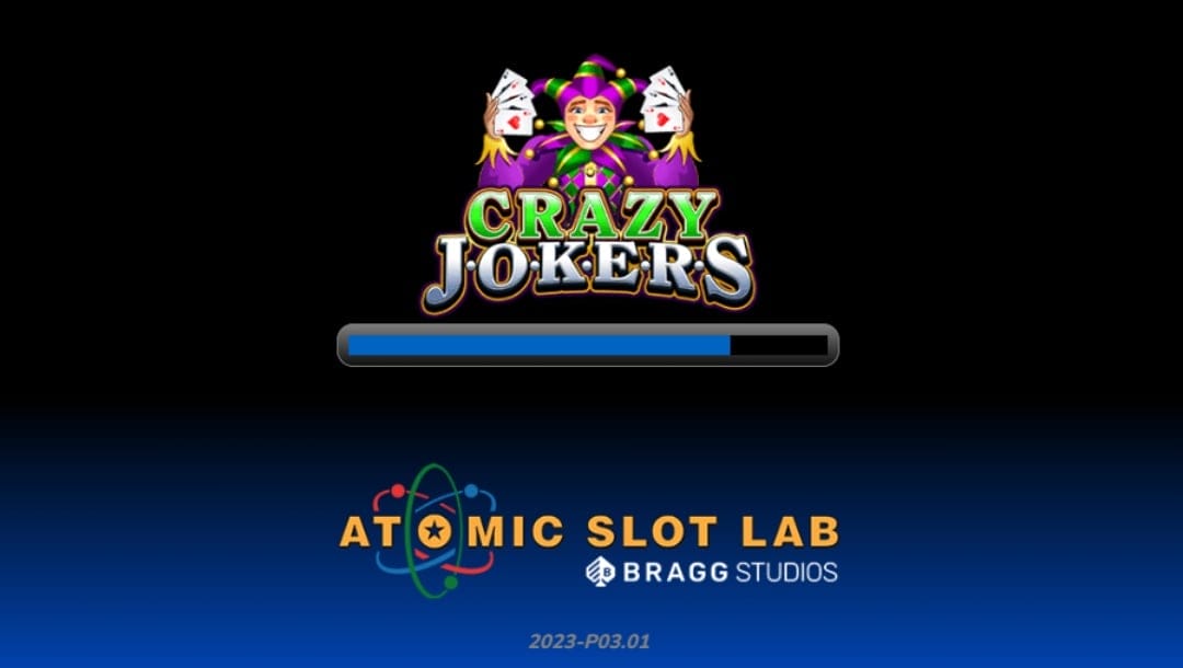 Crazy Jokers online slot game screen with a Joker character.