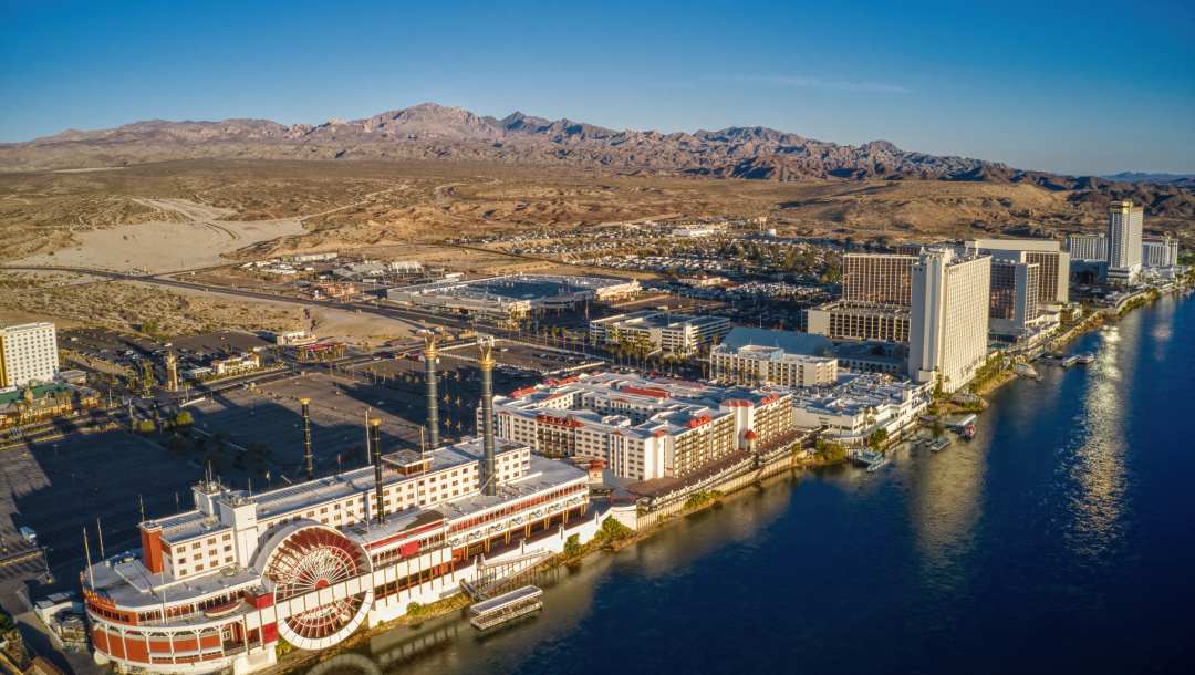 Aerial view of Laughlin, Nevada, on the Colorado River.