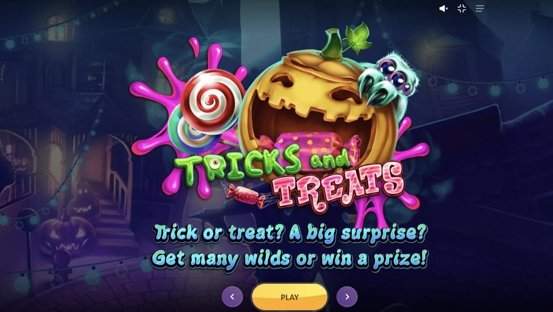 Gameplay in online slot game Tricks and Treats by Red Tiger.