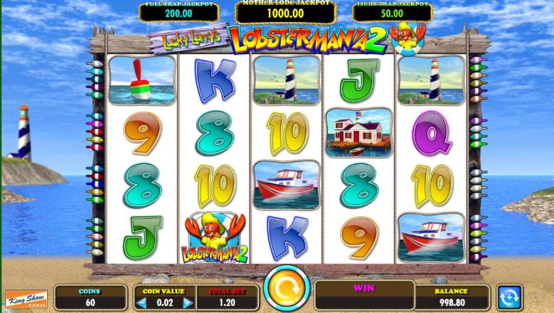 Screenshot of Lucky Larry’s Lobstermania 2 online casino game.