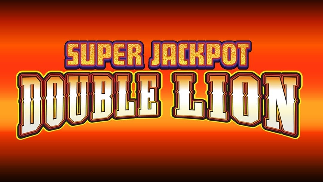 Title page in online slot Super Jackpot Double Lion by Everi