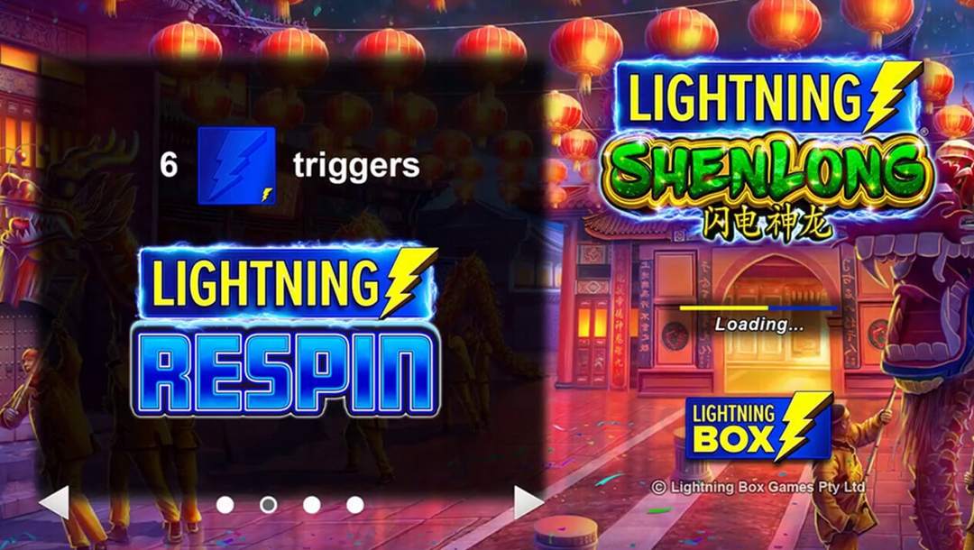 Title page of online slot Lightning Shenlong by Lightning Box