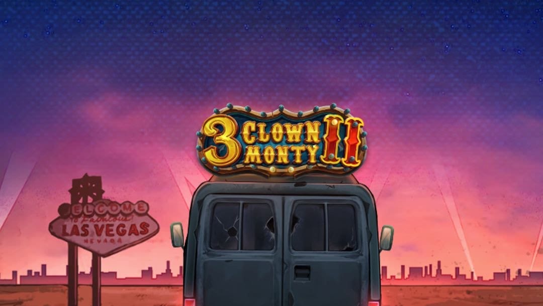 3 Clown Monty II online slot loading screen.