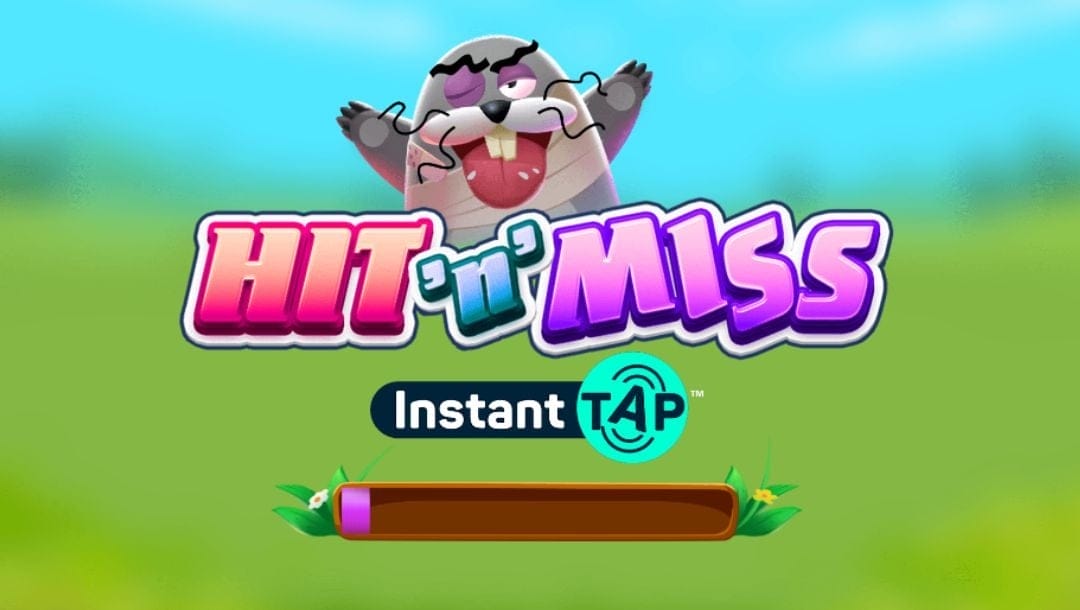Screenshot of Hit ‘N’ Miss online slot game, showing the loading screen.