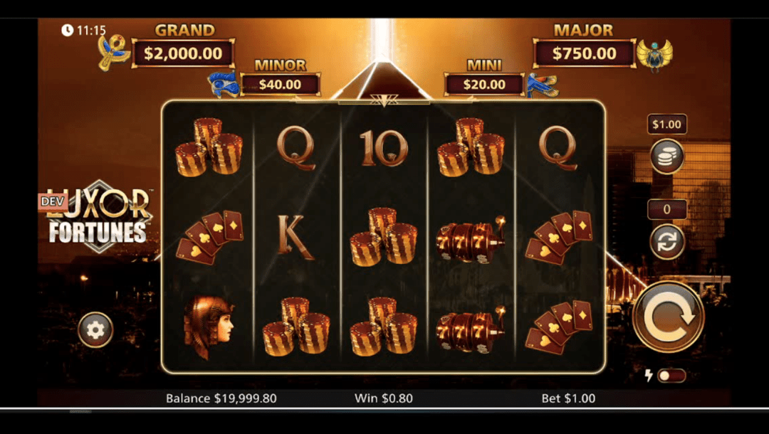 The new Luxor Fortunes casino game, exclusive to BetMGM Casino.