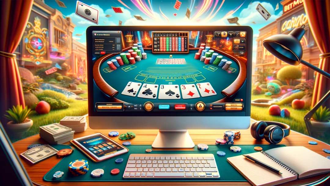 An online blackjack game in action on a desktop computer