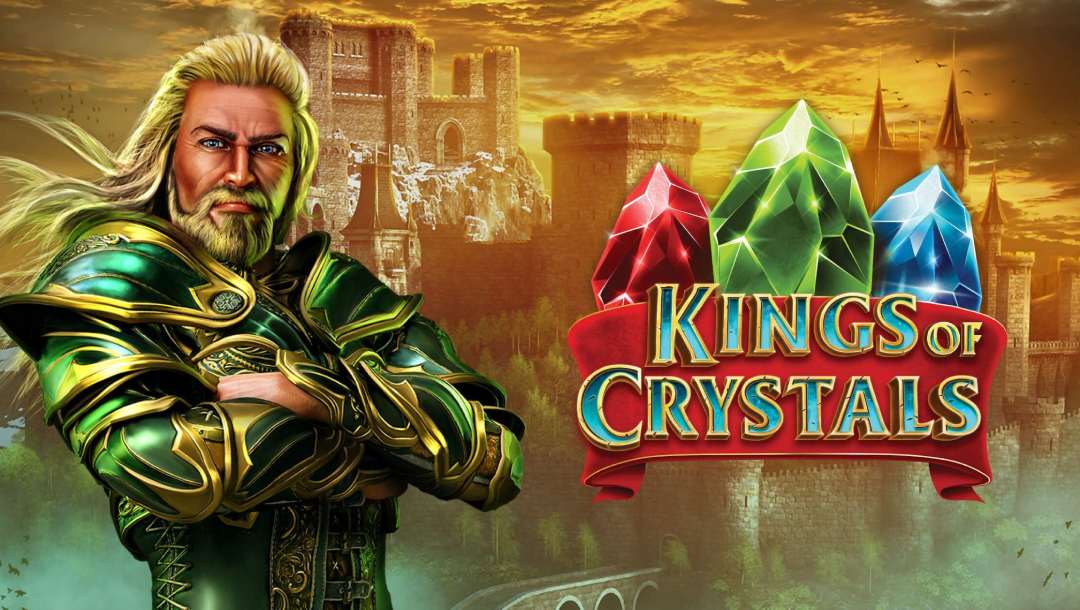 Kings of Crystal slot title with the game character.