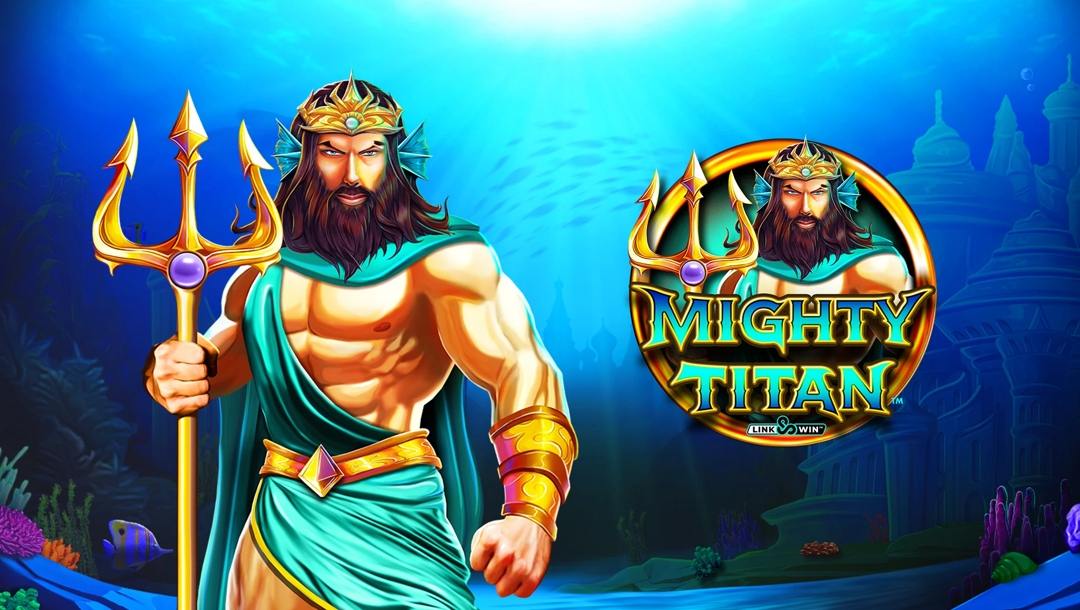 Title page for online slot Mighty Titan Link and Win by Global Games