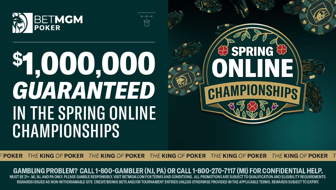 Poster advertising the BetMGM Poker Spring Online Championship