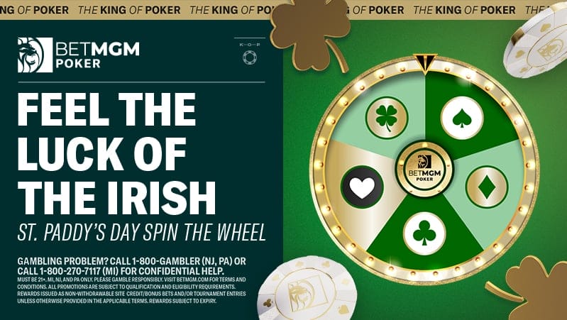 Saint Paddy’s Spin-the-Wheel at BetMGM Poker