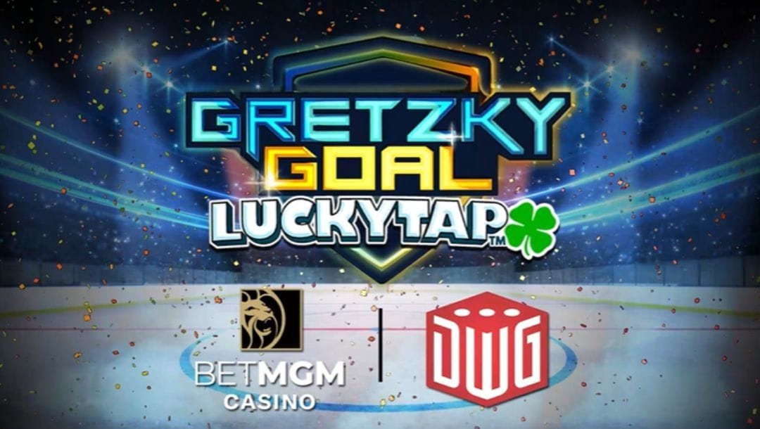 Screenshot of Gretzky Goal online slot game loading screen.