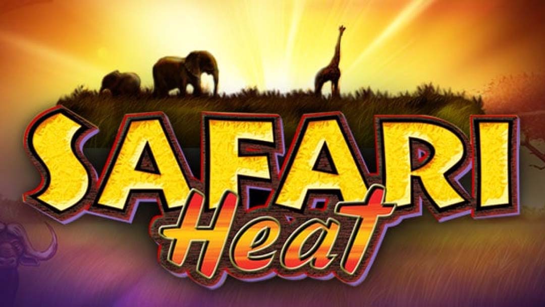 Safari Heat yellow logo against a yellow and purple background with animals.