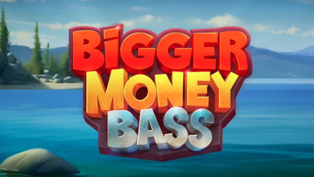 The Big Money Bass logo in bright letters; A smiling bass in the corner surrounded by gold coins on an ocean-floor backdrop.