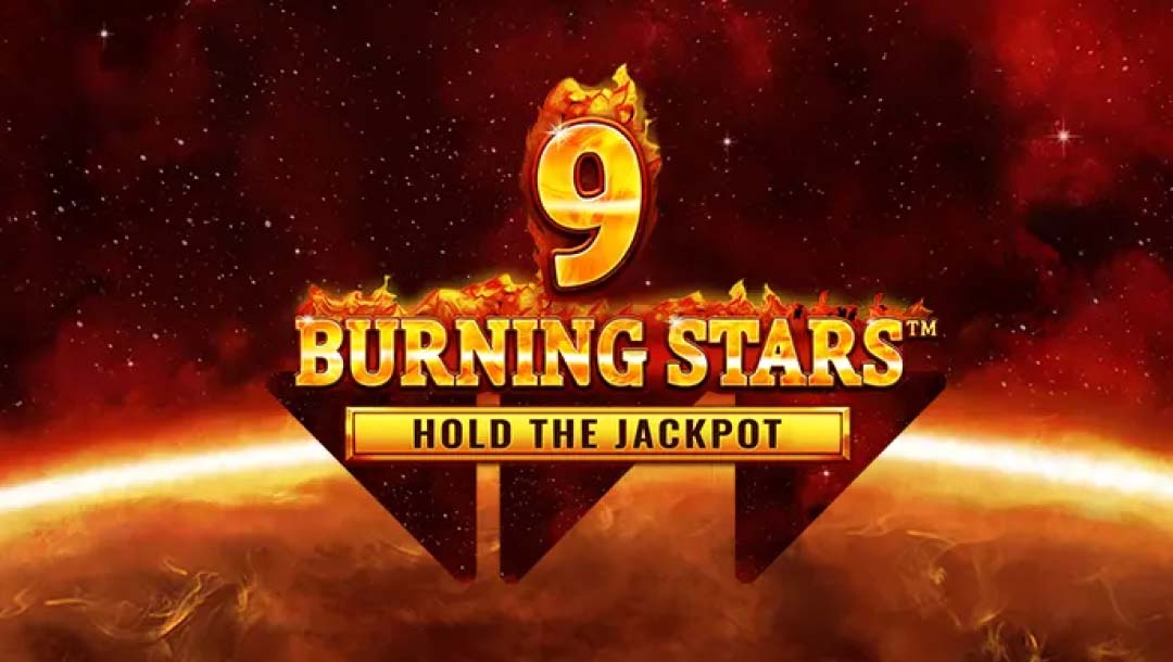 9 Burning Stars online slot game loading screen, showing the game logo.