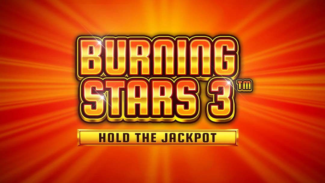 A screenshot of the Burning Stars 3 title screen. The game title is set against a bright orange and red background with yellow light bursting from behind the words “Burning Stars 3”.