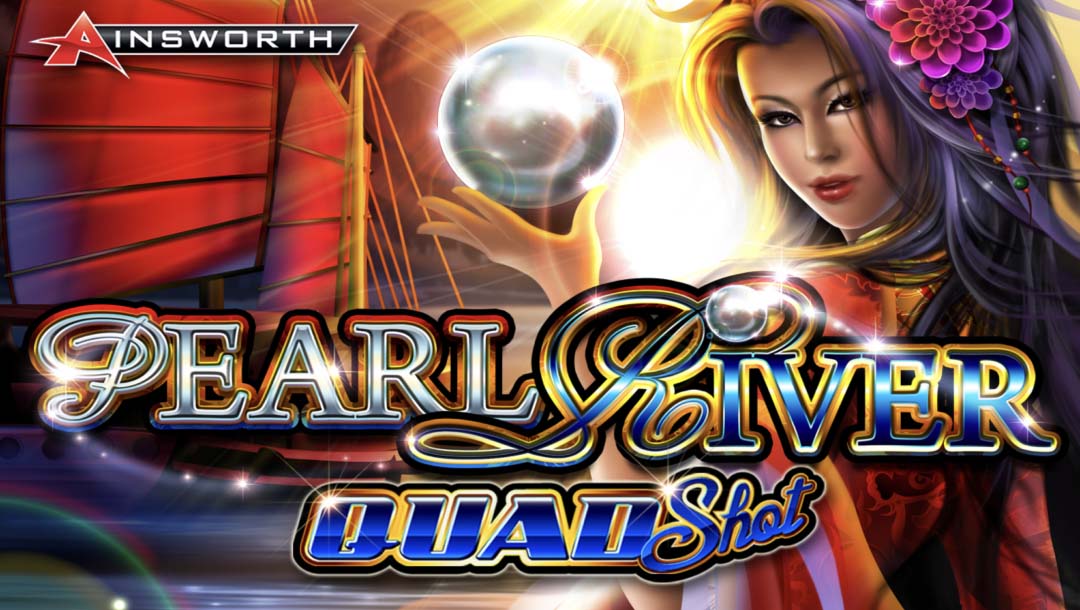 Pearl River online slot game loading screen, showing the game logo.