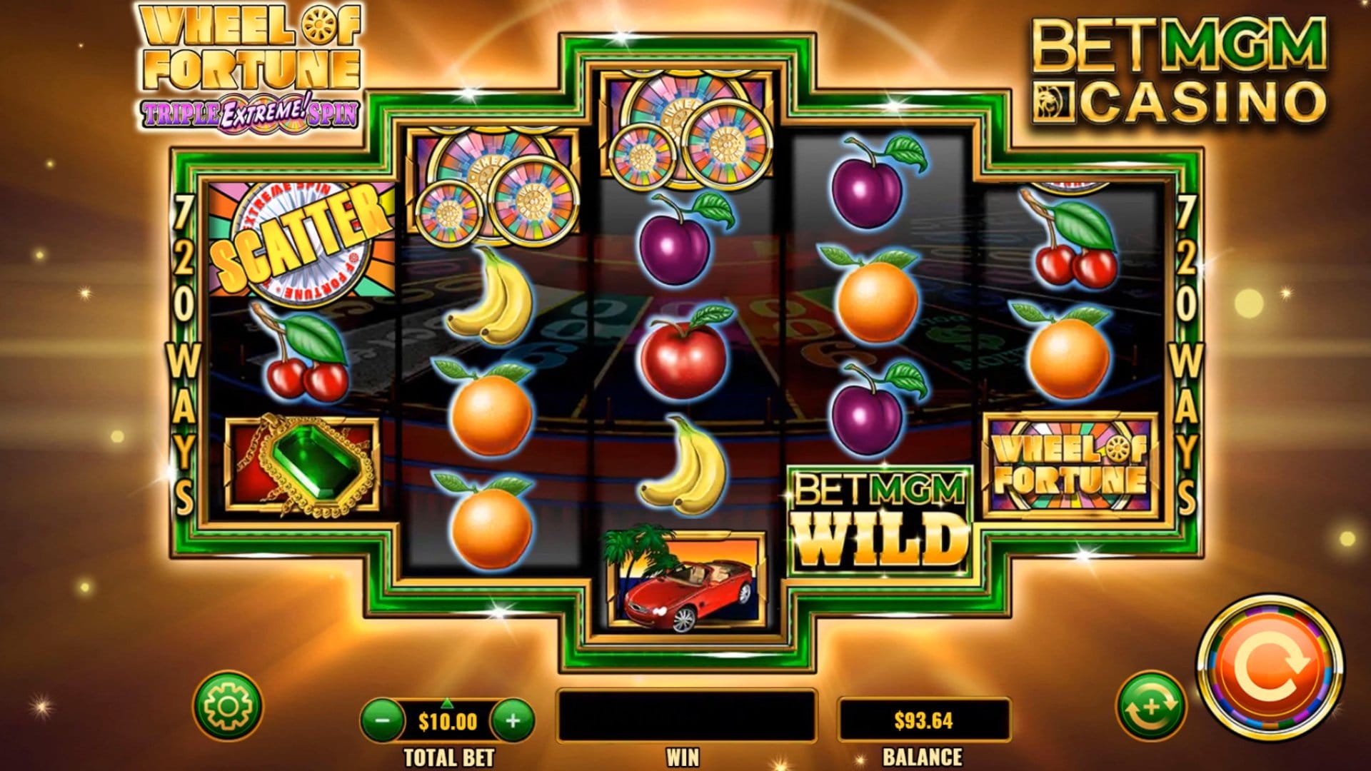 BetMGM Wheel of Fortune Triple Extreme Spin game.