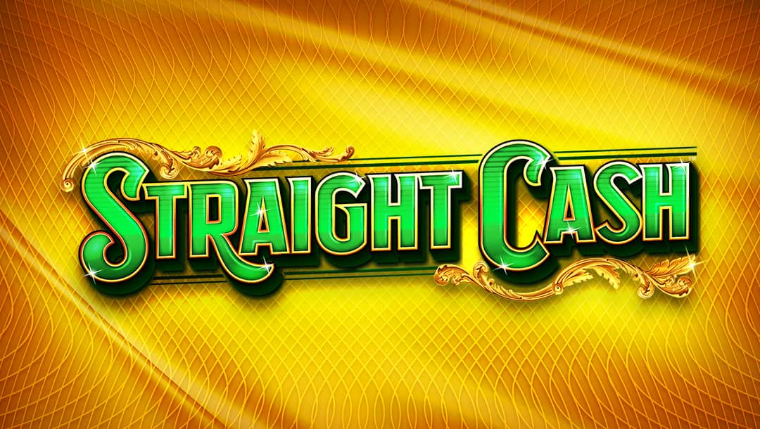 The loading screen of the Straight Cash online slot game featuring the game logo against a gold background.