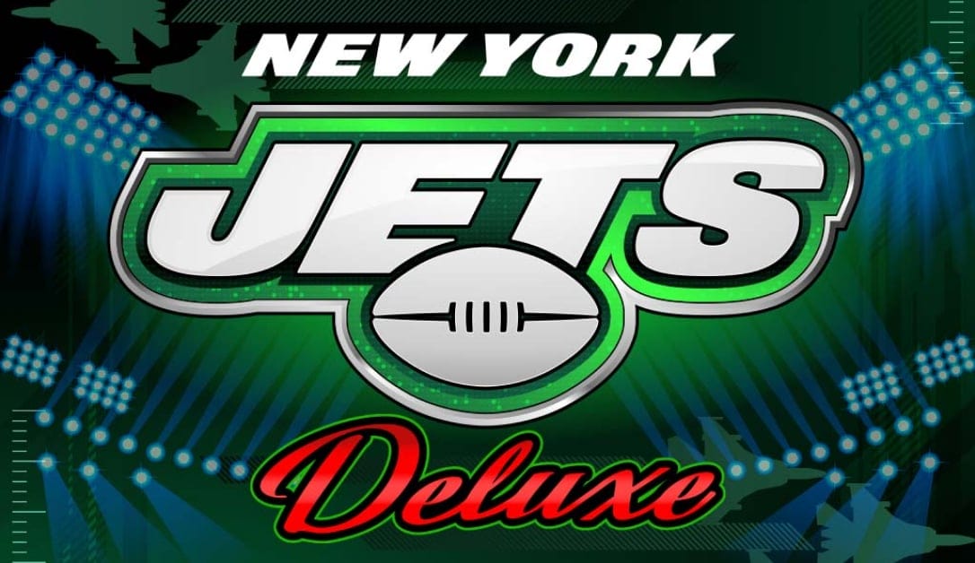 New York Jets logo with the word Deluxe under it