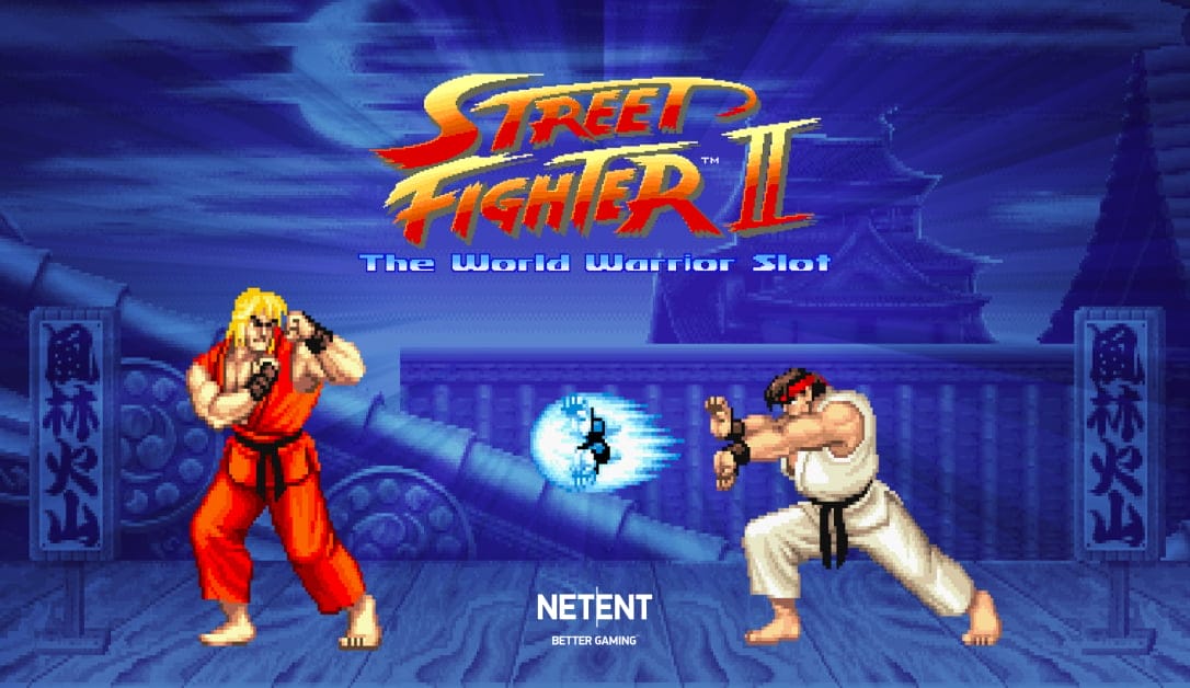 Screenshot of the opening screen of the street fighter 2 arcade game
