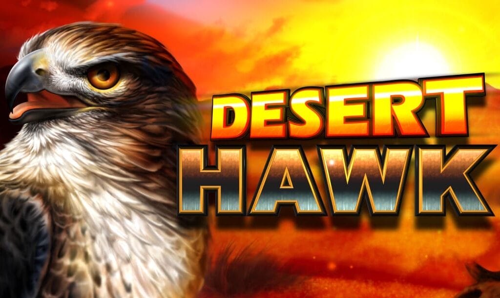 The legend “Desert Hawk” appears in gold and black letters against a desert background. A noble eagle gazes proudly from the left.